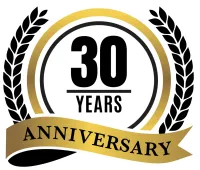 gold 30 year anniversary badge